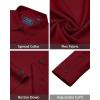 J.VER Men’s Dress Shirts Stretch Long Sleeve Formal Shirt Solid Business Casual Button Down Shirts for Wedding Prom(Burgundy)