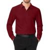 J.VER Men’s Dress Shirts Stretch Long Sleeve Formal Shirt Solid Business Casual Button Down Shirts for Wedding Prom(Burgundy)