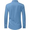 J.VER Men’s Dress Shirts Stretch Long Sleeve Formal Shirt Solid Business Casual Button Down Shirts for Wedding Prom(Classic Blue)