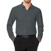 J.VER Men’s Dress Shirts Stretch Long Sleeve Formal Shirt Solid Business Casual Button Down Shirts for Wedding Prom(Grey)