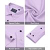 J.VER Men’s Dress Shirts Stretch Long Sleeve Formal Shirt Solid Business Casual Button Down Shirts for Wedding Prom(Lavender Purple)