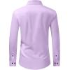 J.VER Men’s Dress Shirts Stretch Long Sleeve Formal Shirt Solid Business Casual Button Down Shirts for Wedding Prom(Lavender Purple)