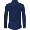 J.VER Men’s Dress Shirts Stretch Long Sleeve Formal Shirt Solid Business Casual Button Down Shirts for Wedding Prom(Navy Blue)