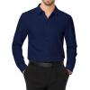 J.VER Men’s Dress Shirts Stretch Long Sleeve Formal Shirt Solid Business Casual Button Down Shirts for Wedding Prom(Navy Blue)