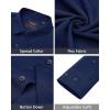 J.VER Men’s Dress Shirts Stretch Long Sleeve Formal Shirt Solid Business Casual Button Down Shirts for Wedding Prom(Navy Blue)