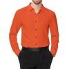 J.VER Men’s Dress Shirts Stretch Long Sleeve Formal Shirt Solid Business Casual Button Down Shirts for Wedding Prom(Orange)
