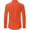 J.VER Men’s Dress Shirts Stretch Long Sleeve Formal Shirt Solid Business Casual Button Down Shirts for Wedding Prom(Orange)