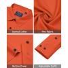 J.VER Men’s Dress Shirts Stretch Long Sleeve Formal Shirt Solid Business Casual Button Down Shirts for Wedding Prom(Orange)