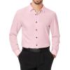 J.VER Men’s Dress Shirts Stretch Long Sleeve Formal Shirt Solid Business Casual Button Down Shirts for Wedding Prom(Pink)