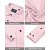 J.VER Men’s Dress Shirts Stretch Long Sleeve Formal Shirt Solid Business Casual Button Down Shirts for Wedding Prom(Pink)