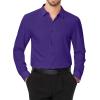J.VER Men’s Dress Shirts Stretch Long Sleeve Formal Shirt Solid Business Casual Button Down Shirts for Wedding Prom(Purple)