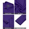 J.VER Men’s Dress Shirts Stretch Long Sleeve Formal Shirt Solid Business Casual Button Down Shirts for Wedding Prom(Purple)