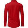 J.VER Men’s Dress Shirts Stretch Long Sleeve Formal Shirt Solid Business Casual Button Down Shirts for Wedding Prom(Red)