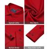 J.VER Men’s Dress Shirts Stretch Long Sleeve Formal Shirt Solid Business Casual Button Down Shirts for Wedding Prom(Red)