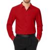 J.VER Men’s Dress Shirts Stretch Long Sleeve Formal Shirt Solid Business Casual Button Down Shirts for Wedding Prom(Red)