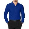 J.VER Men’s Dress Shirts Stretch Long Sleeve Formal Shirt Solid Business Casual Button Down Shirts for Wedding Prom(Royal Blue)