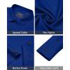 J.VER Men’s Dress Shirts Stretch Long Sleeve Formal Shirt Solid Business Casual Button Down Shirts for Wedding Prom(Royal Blue)