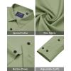 J.VER Men’s Dress Shirts Stretch Long Sleeve Formal Shirt Solid Business Casual Button Down Shirts for Wedding Prom(Sage Green)