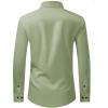 J.VER Men’s Dress Shirts Stretch Long Sleeve Formal Shirt Solid Business Casual Button Down Shirts for Wedding Prom(Sage Green)