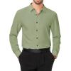 J.VER Men’s Dress Shirts Stretch Long Sleeve Formal Shirt Solid Business Casual Button Down Shirts for Wedding Prom(Sage Green)