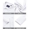 J.VER Men’s Dress Shirts Stretch Long Sleeve Formal Shirt Solid Business Casual Button Down Shirts for Wedding Prom(Solid White)