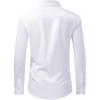 J.VER Men’s Dress Shirts Stretch Long Sleeve Formal Shirt Solid Business Casual Button Down Shirts for Wedding Prom(Solid White)