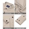 J.VER Men’s Dress Shirts Stretch Long Sleeve Formal Shirt Solid Business Casual Button Down Shirts for Wedding Prom(Tan)