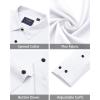 J.VER Men’s Dress Shirts Stretch Long Sleeve Formal Shirt Solid Business Casual Button Down Shirts for Wedding Prom(White)