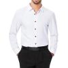 J.VER Men’s Dress Shirts Stretch Long Sleeve Formal Shirt Solid Business Casual Button Down Shirts for Wedding Prom(White)