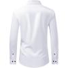 J.VER Men’s Dress Shirts Stretch Long Sleeve Formal Shirt Solid Business Casual Button Down Shirts for Wedding Prom(White)