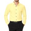 J.VER Men’s Dress Shirts Stretch Long Sleeve Formal Shirt Solid Business Casual Button Down Shirts for Wedding Prom(Yellow)
