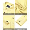 J.VER Men’s Dress Shirts Stretch Long Sleeve Formal Shirt Solid Business Casual Button Down Shirts for Wedding Prom(Yellow)