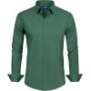 J.VER Men’s Dress Shirts Stretch Stain Shield Long Sleeve Solid Formal Shirt Business Casual Button Down Shirts(Army Green)