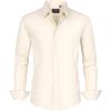 J.VER Men’s Dress Shirts Stretch Stain Shield Long Sleeve Solid Formal Shirt Business Casual Button Down Shirts(Beige)