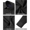 J.VER Men’s Dress Shirts Stretch Stain Shield Long Sleeve Solid Formal Shirt Business Casual Button Down Shirts(Black)