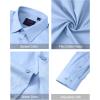 J.VER Men’s Dress Shirts Stretch Stain Shield Long Sleeve Solid Formal Shirt Business Casual Button Down Shirts(Blue)
