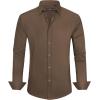 J.VER Men’s Dress Shirts Stretch Stain Shield Long Sleeve Solid Formal Shirt Business Casual Button Down Shirts(Brown)