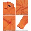 J.VER Men’s Dress Shirts Stretch Stain Shield Long Sleeve Solid Formal Shirt Business Casual Button Down Shirts(Burnt Orange)