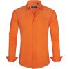 J.VER Men’s Dress Shirts Stretch Stain Shield Long Sleeve Solid Formal Shirt Business Casual Button Down Shirts(Burnt Orange)