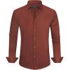 J.VER Men’s Dress Shirts Stretch Stain Shield Long Sleeve Solid Formal Shirt Business Casual Button Down Shirts(Caramel)