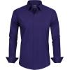 J.VER Men’s Dress Shirts Stretch Stain Shield Long Sleeve Solid Formal Shirt Business Casual Button Down Shirts(Dark Purple)
