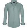 J.VER Men’s Dress Shirts Stretch Stain Shield Long Sleeve Solid Formal Shirt Business Casual Button Down Shirts(Grayish Green)