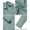 J.VER Men’s Dress Shirts Stretch Stain Shield Long Sleeve Solid Formal Shirt Business Casual Button Down Shirts(Grayish Green)
