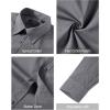 J.VER Men’s Dress Shirts Stretch Stain Shield Long Sleeve Solid Formal Shirt Business Casual Button Down Shirts(Grey)
