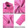 J.VER Men’s Dress Shirts Stretch Stain Shield Long Sleeve Solid Formal Shirt Business Casual Button Down Shirts(Hot Pink)