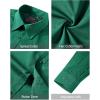J.VER Men’s Dress Shirts Stretch Stain Shield Long Sleeve Solid Formal Shirt Business Casual Button Down Shirts(Hunter Green)