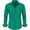 J.VER Men’s Dress Shirts Stretch Stain Shield Long Sleeve Solid Formal Shirt Business Casual Button Down Shirts(Hunter Green)