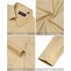 J.VER Men’s Dress Shirts Stretch Stain Shield Long Sleeve Solid Formal Shirt Business Casual Button Down Shirts(Khaki)