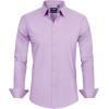 J.VER Men’s Dress Shirts Stretch Stain Shield Long Sleeve Solid Formal Shirt Business Casual Button Down Shirts(Light Purple)