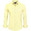 J.VER Men’s Dress Shirts Stretch Stain Shield Long Sleeve Solid Formal Shirt Business Casual Button Down Shirts(Light Yellow)